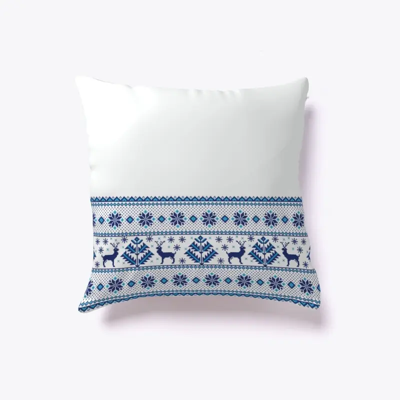 Blue Christmas Pillow