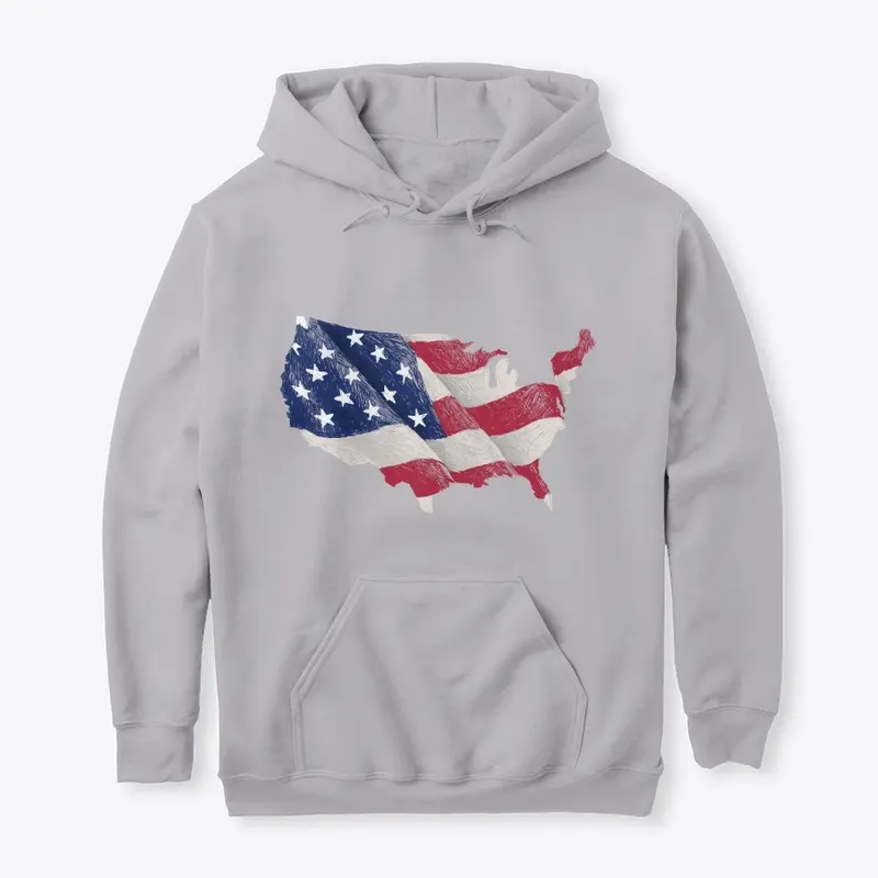 USA Map Classic Pullover Hoodie